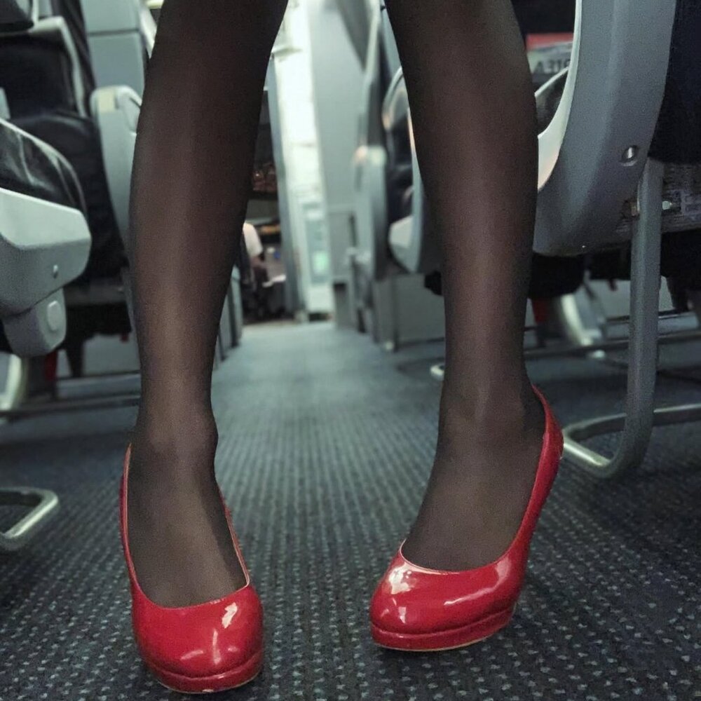 American Airlines Flight Attendant Cabin Crew Stilettos Pumps Uniform Work Heels